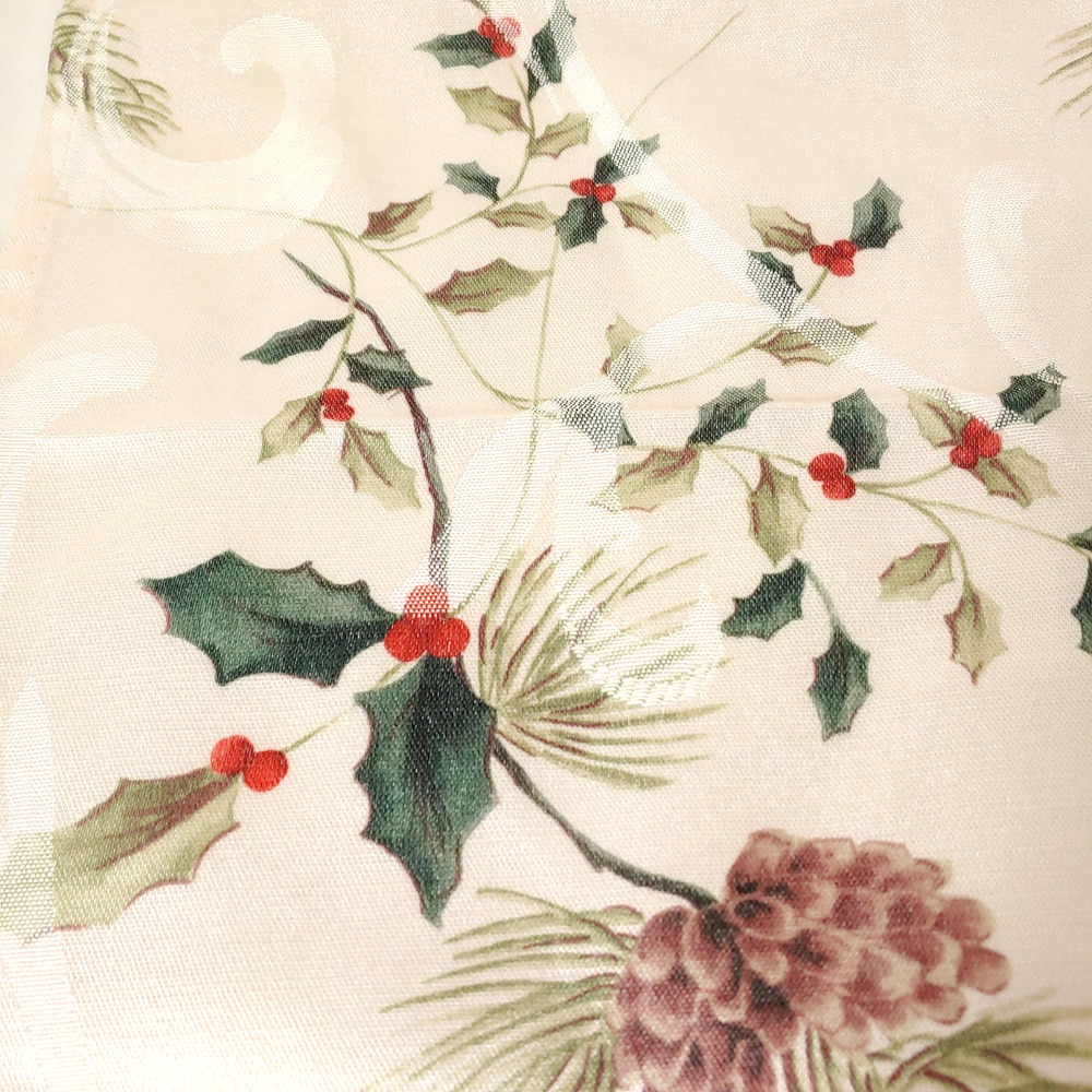 Holiday Christmas Napkins Set‎ of 5 Ivory Pine Cones St Nicholas Alpine Season - Picture 11 of 12